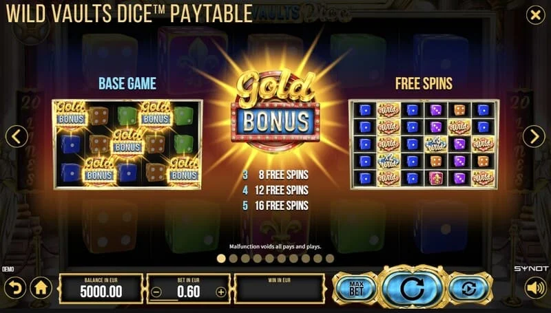 Wild Vaults Dice – besiplečiantis Wild Dice ant būgno